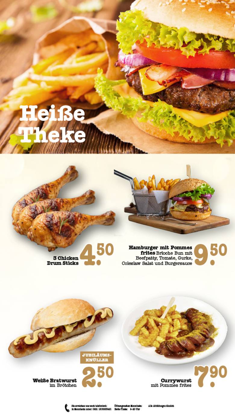 aktuelle Karte der Heißen Theke von dem Scheck-in Markt in Mannheim