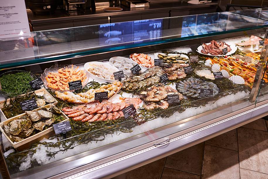 Fischtheke Meeresfrüchte