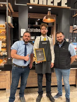 Scheck-in wird ausgezeichnet als Sternebäckerei